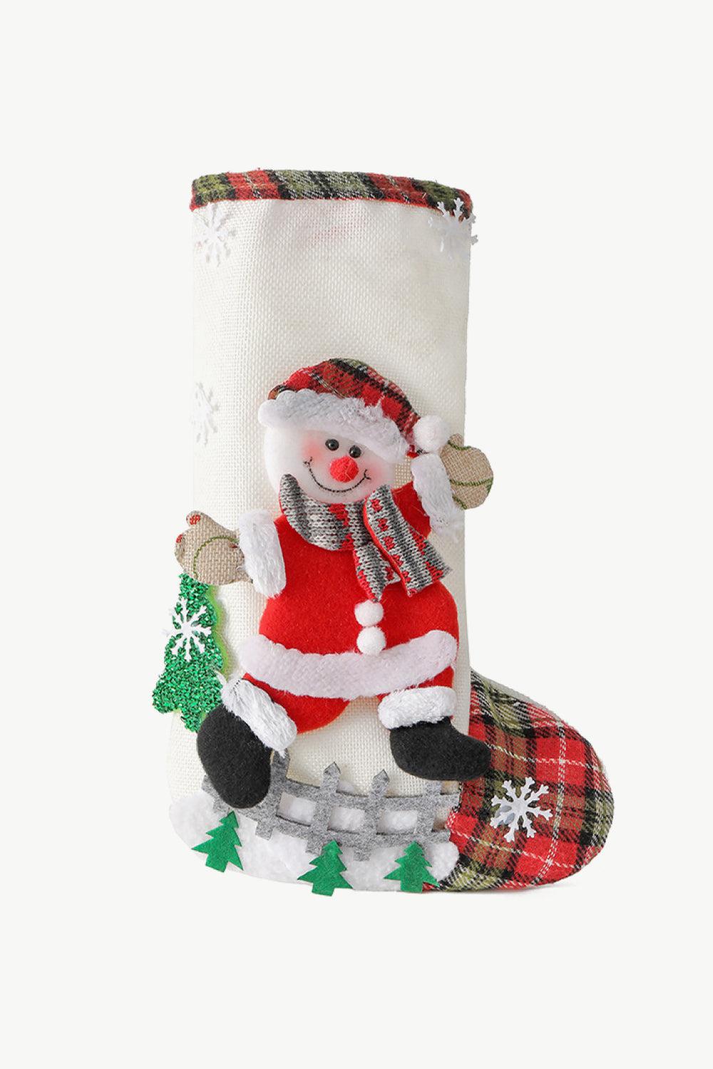 4-Pack Plaid Christmas Stockings-TOPS / DRESSES-[Adult]-[Female]-Santa/Sonwman/Elk/Bear-One Size/4 Pack-2022 Online Blue Zone Planet