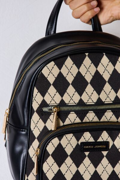 David Jones Printed PU Leather Backpack Trendsi