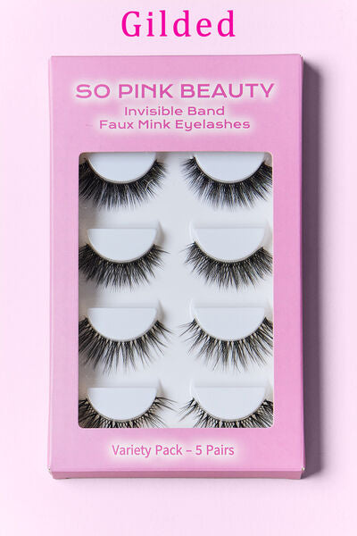 SO PINK BEAUTY Faux Mink Eyelashes Variety Pack 5 Pairs Trendsi