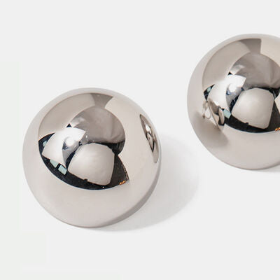 Hemispherical Stainless Steel Earrings-EARRINGS-[Adult]-[Female]-2022 Online Blue Zone Planet