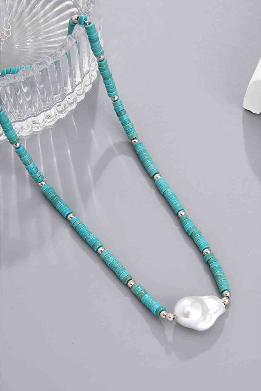 Turquoise & Pearl Necklace BLUE ZONE PLANET