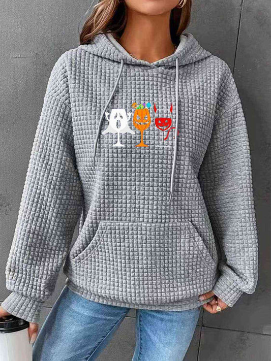 Halloween Graphic Hoodie with Front Pocket BLUE ZONE PLANET