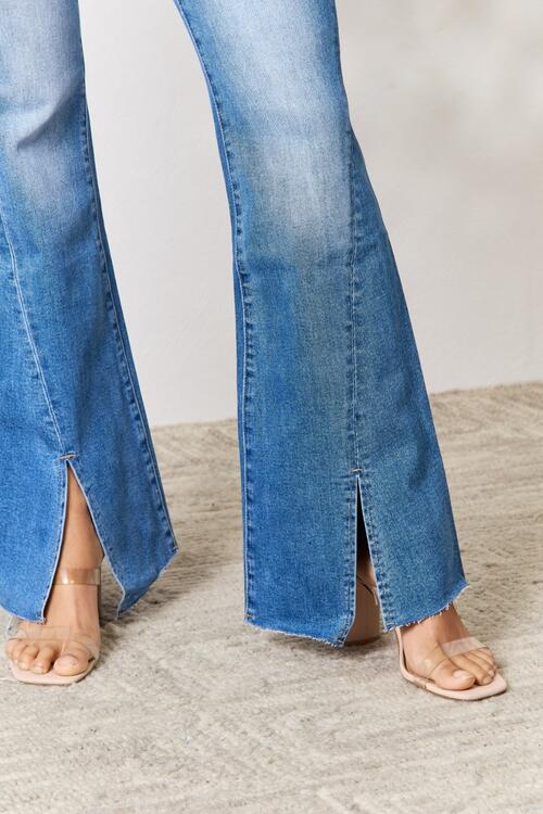 BAYEAS Slit Flare Jeans BLUE ZONE PLANET