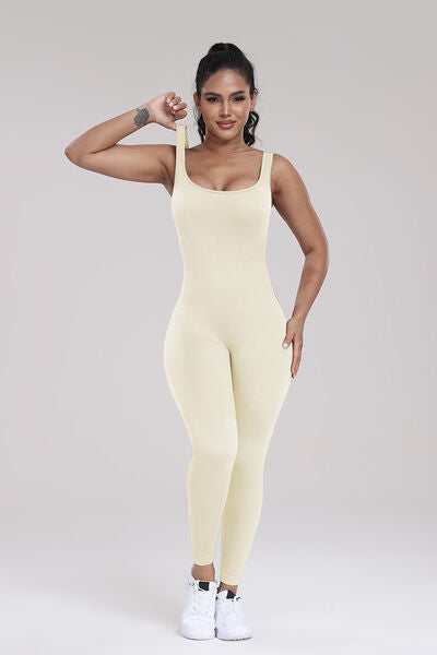 Wide Strap Sleeveless Active Jumpsuit-TOPS / DRESSES-[Adult]-[Female]-Ivory-S-2022 Online Blue Zone Planet