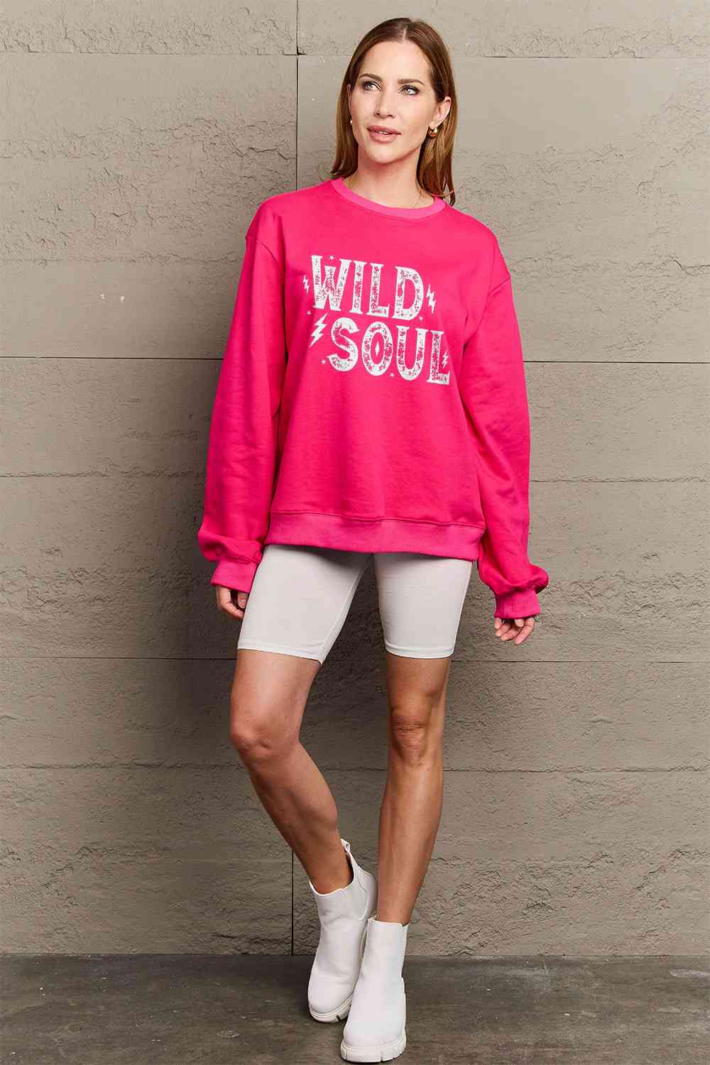 Simply Love Full Size WILD SOUL Graphic Sweatshirt BLUE ZONE PLANET