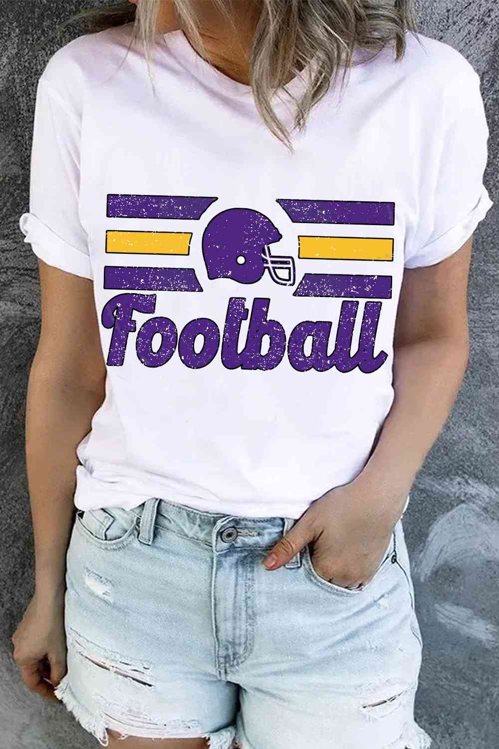 FOOTBALL Graphic Short Sleeve T-Shirt BLUE ZONE PLANET