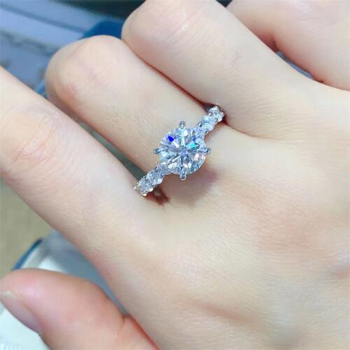 2 Carat Moissanite 925 Sterling Silver Ring-TOPS / DRESSES-[Adult]-[Female]-Silver-4.5-2022 Online Blue Zone Planet