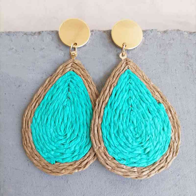 Raffia Grass Teardrop Earrings BLUE ZONE PLANET