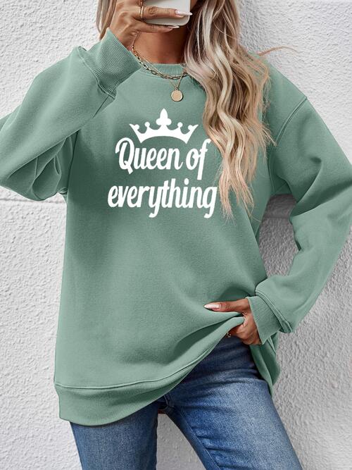 QUEEN OF EVERYTHING Round Neck Sweatshirt BLUE ZONE PLANET