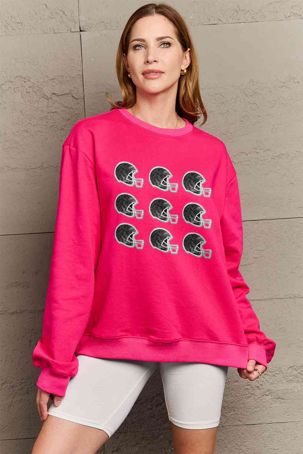 Simply Love Full Size Graphic Round Neck Sweatshirt BLUE ZONE PLANET