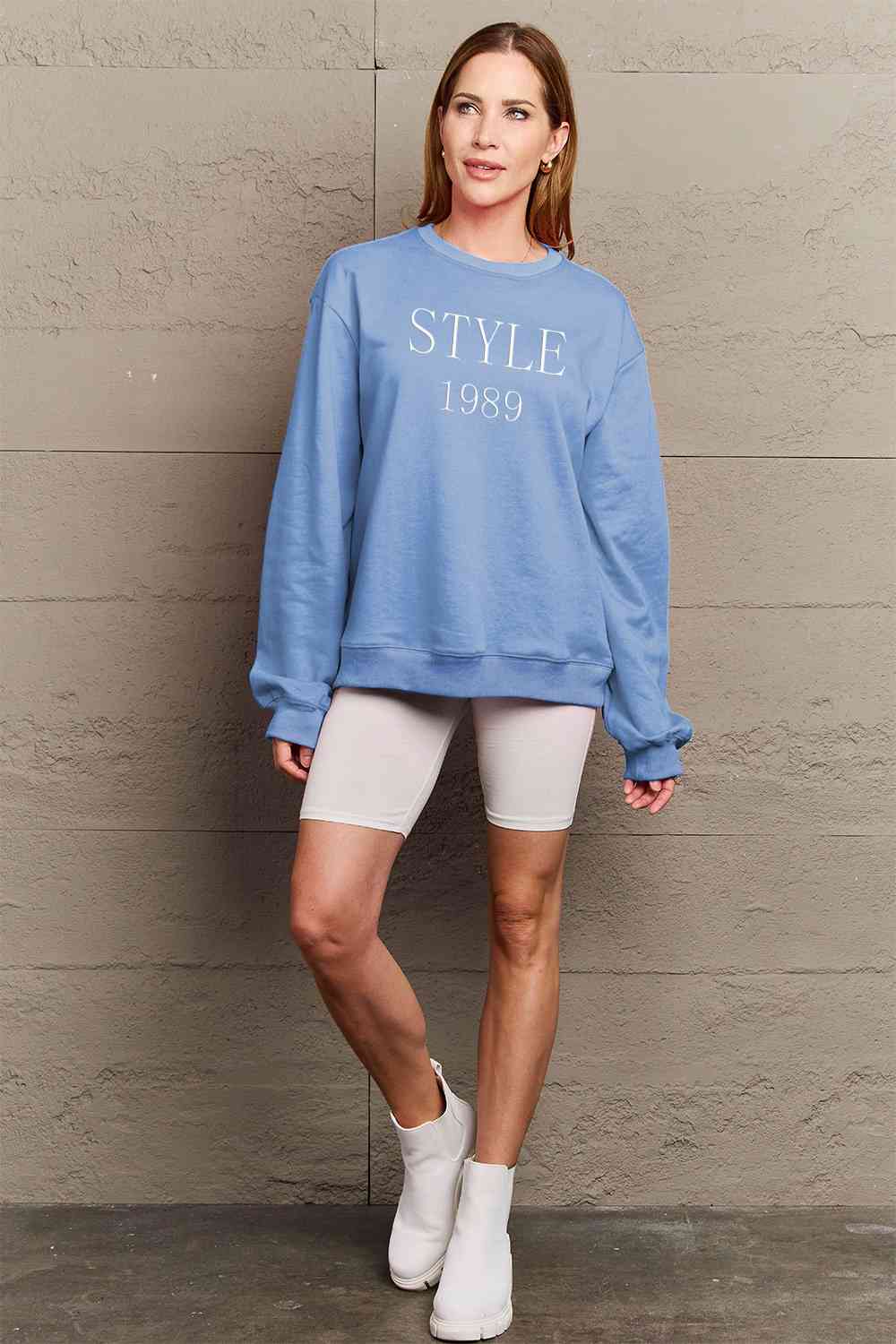 Simply Love Full Size STYLE 1989 Graphic Sweatshirt BLUE ZONE PLANET