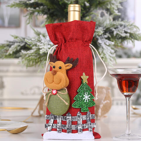 Blue Zone Planet |  Assorted 2-Piece Christmas Doll Wine Bottle Covers BLUE ZONE PLANET