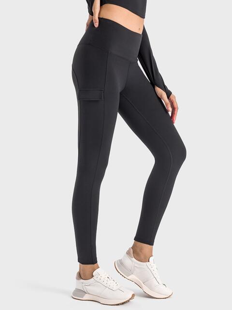 Wide Waistband Sports Leggings BLUE ZONE PLANET