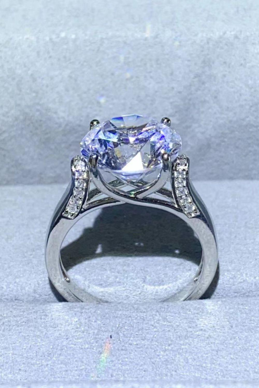 5 Carat Moissanite Platinum-Plated Ring BLUE ZONE PLANET