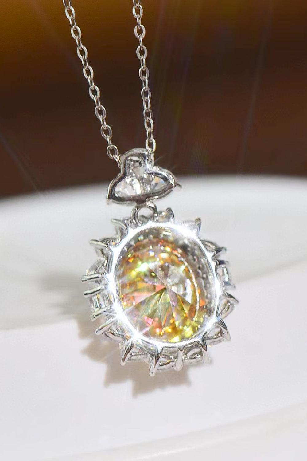 5 Carat Yellow Moissanite Pendant Necklace-TOPS / DRESSES-[Adult]-[Female]-Yellow/White-One Size-2022 Online Blue Zone Planet