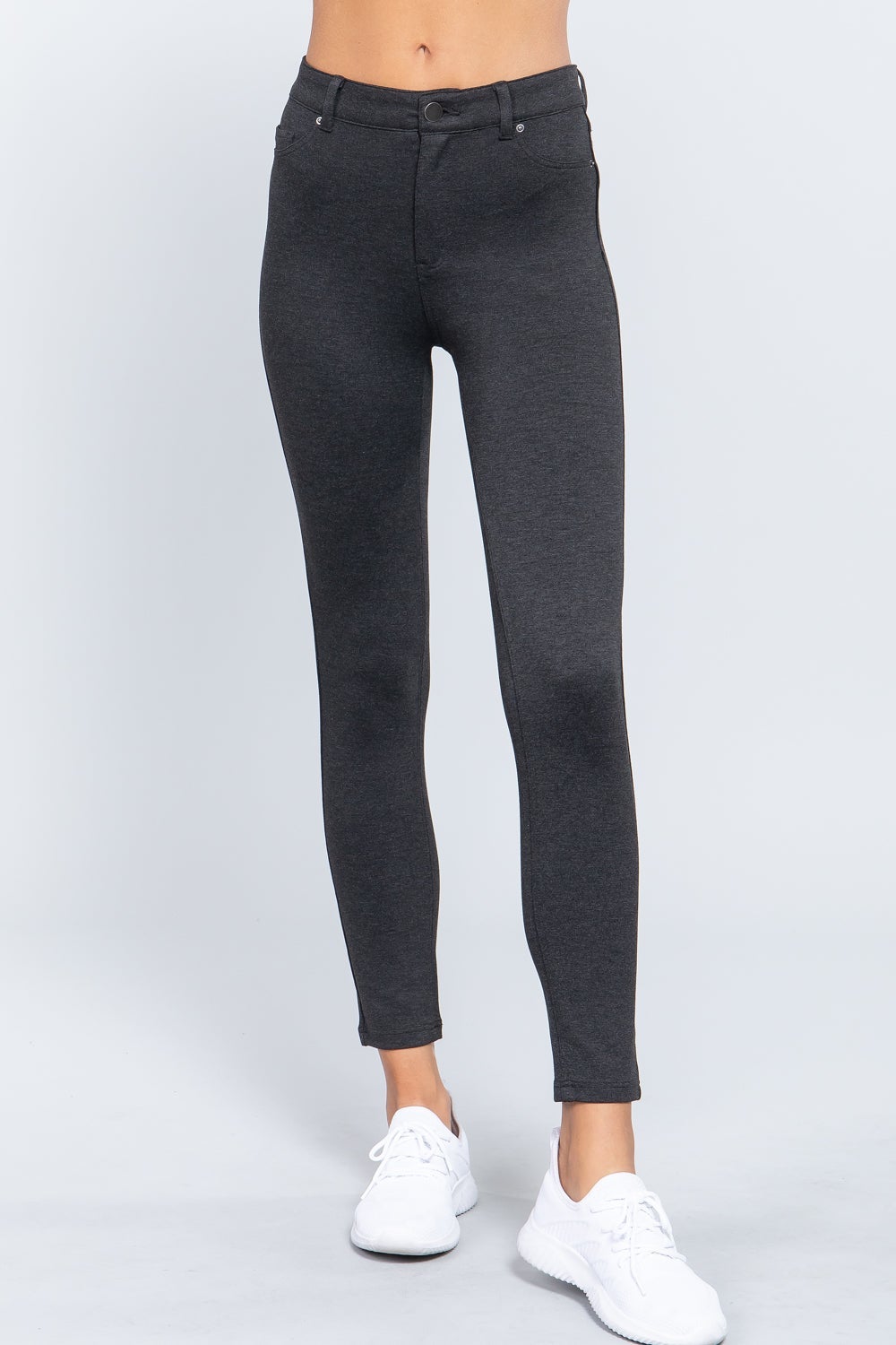 5-pockets Shape Skinny Ponte Mid-rise Pants-TOPS / DRESSES-[Adult]-[Female]-Blue Zone Planet