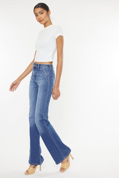 Kancan Ultra High Waist Gradient Flare Jeans BLUE ZONE PLANET