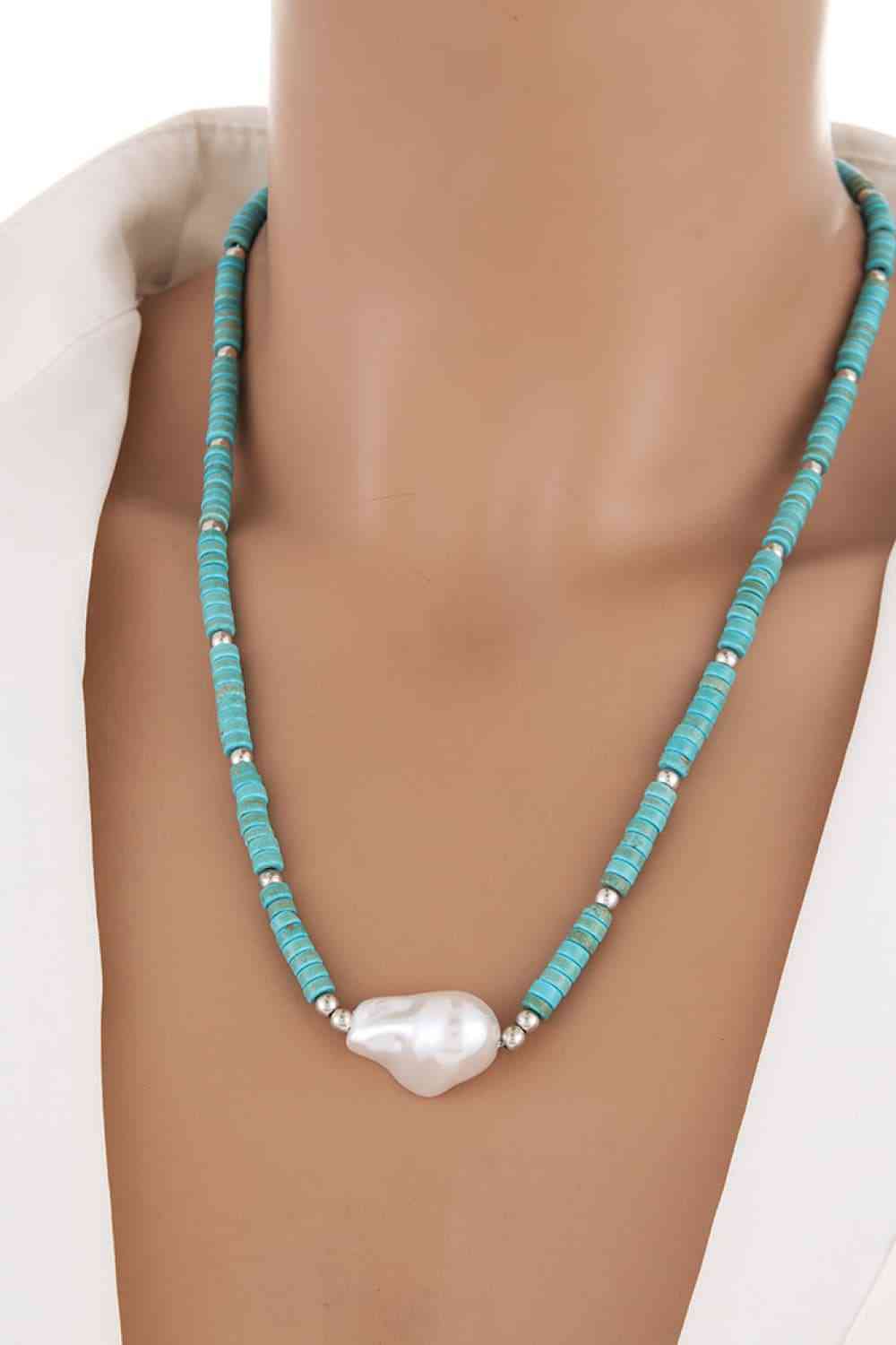 Turquoise & Pearl Necklace BLUE ZONE PLANET