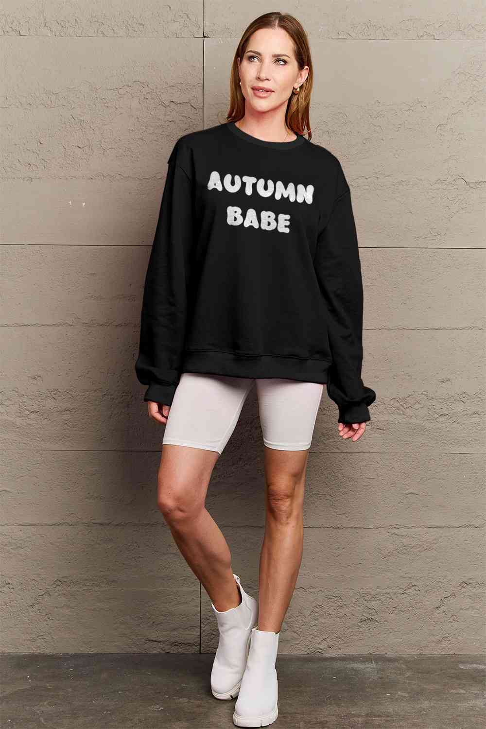 Simply Love Full Size AUTUMN BABE Graphic Sweatshirt BLUE ZONE PLANET