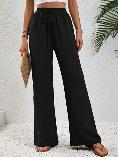 Wide Leg Drawstring Pants Trendsi