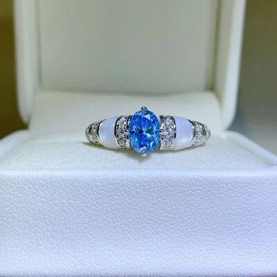 1 Carat Moissanite 925 Sterling Silver Ring-RINGS-[Adult]-[Female]-Ultra marine-4.5-2022 Online Blue Zone Planet