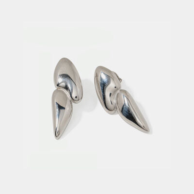 Geometric Stainless Steel Earrings-EARRINGS-[Adult]-[Female]-Silver-One Size-2022 Online Blue Zone Planet