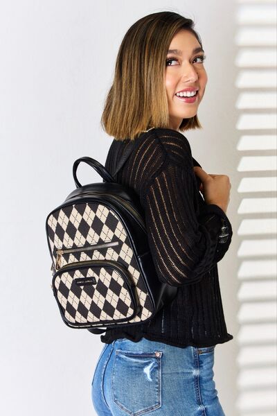 David Jones Printed PU Leather Backpack Trendsi