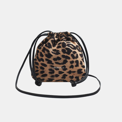 Drawstring Leopard Crossbody Bag Trendsi