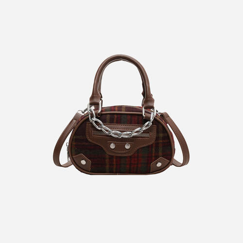 Plaid Print Crossbody Bag BLUE ZONE PLANET