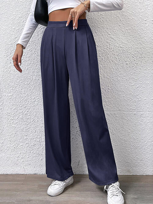 High Waist Straight Pants BLUE ZONE PLANET