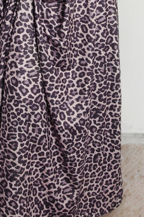 Leopard Round Neck Maxi Dress BLUE ZONE PLANET