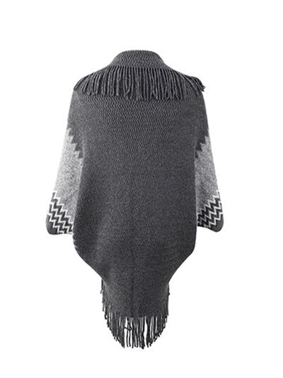 Blue Zone Planet |  Geometric Fringe Open Front Cardigan BLUE ZONE PLANET