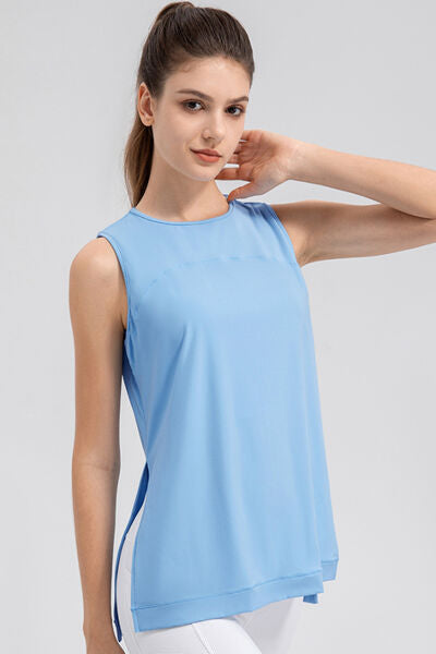 Blue Zone Planet |  Slit Round Neck Tank BLUE ZONE PLANET