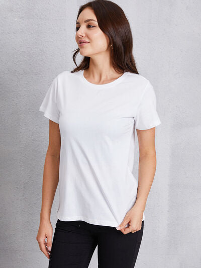 Round Neck Short Sleeve T-Shirt Trendsi