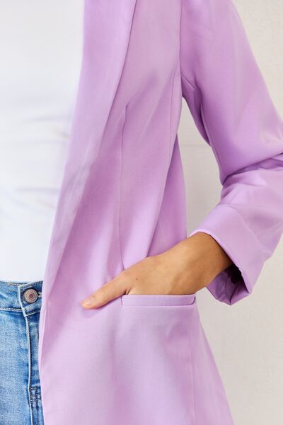Zenana Open Front Long Sleeve Blazer-TOPS / DRESSES-[Adult]-[Female]-2022 Online Blue Zone Planet