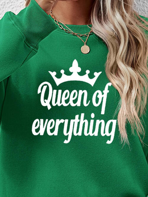 QUEEN OF EVERYTHING Round Neck Sweatshirt BLUE ZONE PLANET