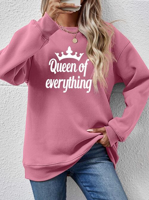 QUEEN OF EVERYTHING Round Neck Sweatshirt BLUE ZONE PLANET