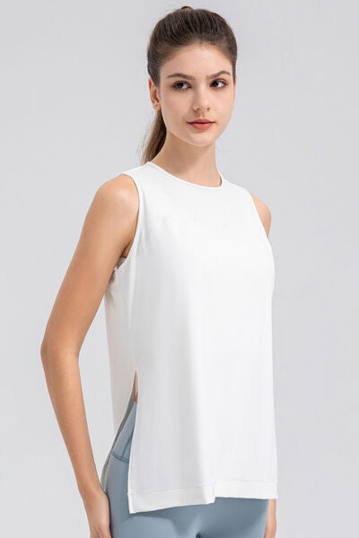 Blue Zone Planet |  Slit Round Neck Tank BLUE ZONE PLANET