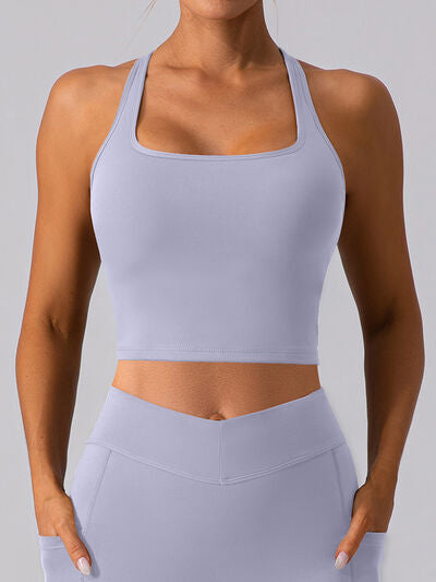 Square Neck Racerback Cropped Tank Trendsi