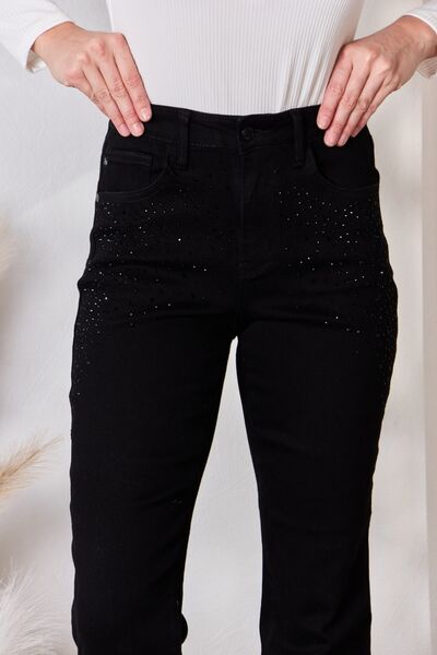 Blue Zone Planet |  Judy Blue Full Size Rhinestone Embellished Slim Jeans BLUE ZONE PLANET