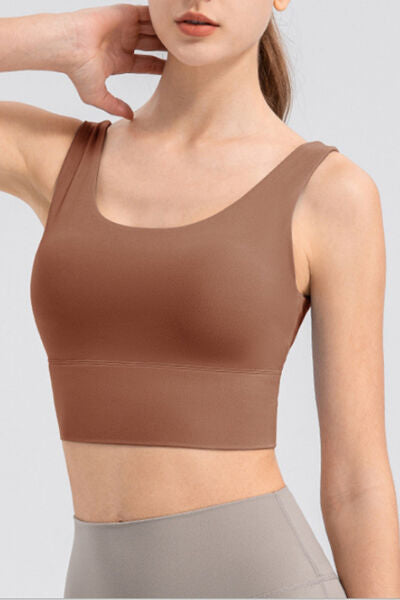 Scoop Neck Wide Strap Active Tank-TOPS / DRESSES-[Adult]-[Female]-Caramel-S-2022 Online Blue Zone Planet