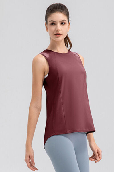 Round Neck Wide strap Active Tank BLUE ZONE PLANET