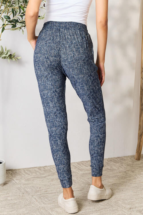 LOVEIT Heathered Drawstring Leggings with Pockets BLUE ZONE PLANET