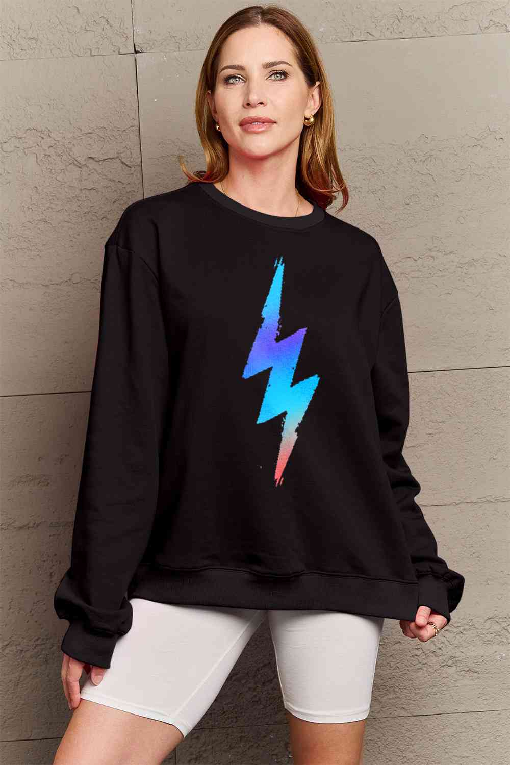 Simply Love Full Size Graphic Round Neck Sweatshirt BLUE ZONE PLANET