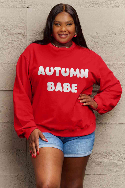 Simply Love Full Size AUTUMN BABE Graphic Sweatshirt BLUE ZONE PLANET