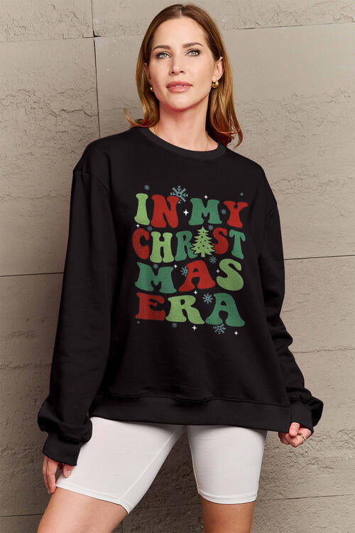 Simply Love Full Size IN MY CHRISTMAS ERA Long Sleeve Sweatshirt BLUE ZONE PLANET