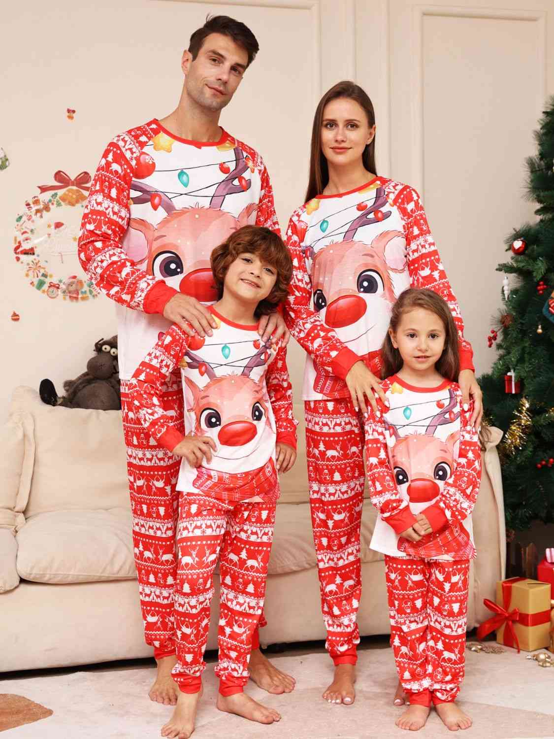Full Size Christmas Long Sleeve Top and Pants Set BLUE ZONE PLANET
