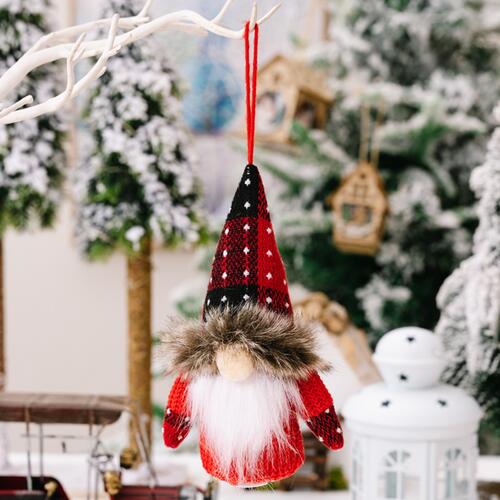 2-Piece Christmas Plaid Faceless Doll Hanging Widgets BLUE ZONE PLANET