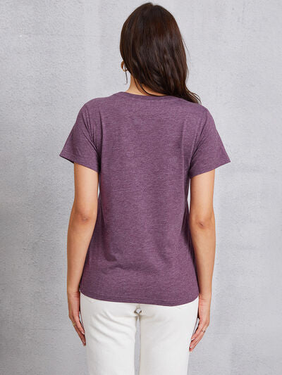 Round Neck Short Sleeve T-Shirt Trendsi