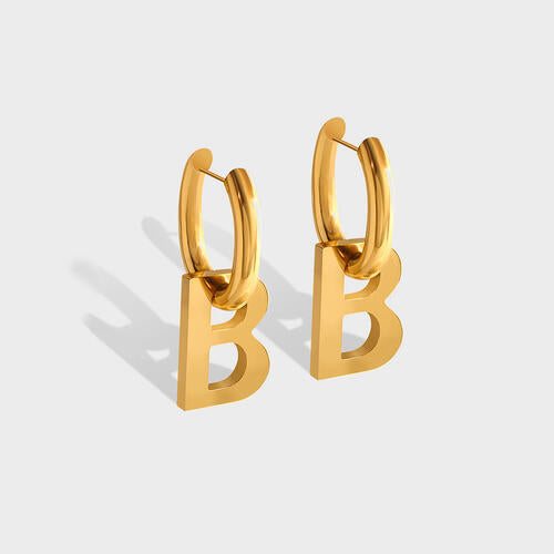 Letter B Titanium Steel Earrings BLUE ZONE PLANET